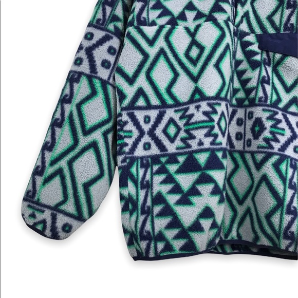 Patagonia 2014 Snap-T Synchilla Tribal Montana Siete Feather Grey Men’s Small - Picture 7 of 11